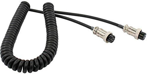 Asudaro Cavo per Microfono Altoparlante, 8 Pin Femmina, Cavo Testa Aeronautica, Cavo walkie-Talkie Fai-da-Te, Cavo a Molla, Compatibile con Kenwood MC-60 MC-60A MC-90