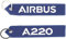 koolkrew Airbus A220 bestickter Schlüsselanhänger, violett
