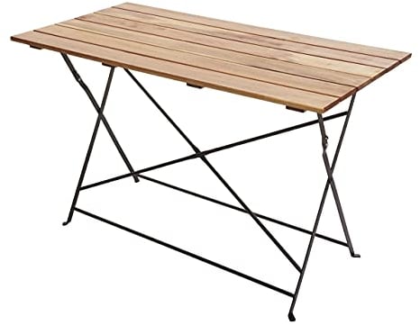 Mendler Biergartentisch HWC-J40, Klapptisch Gartentisch, Gastronomie-Qualität Akazie MVG-Zertifiziert 120x60cm - naturfarben