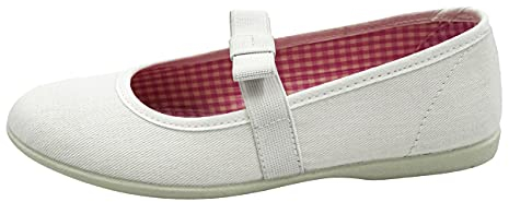 ANDREA RUIZ - manoletina de Tela con Lazo de Goma Elastica para niña Niñas Talla: 28 Color: Blanco