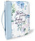 IvyRobes Bibelhülle mit Reißverschluss, für Damen, PU-Leder, Blaue Blumenmuster mit Griff, Bibelumschlag Bibelhülle Groß