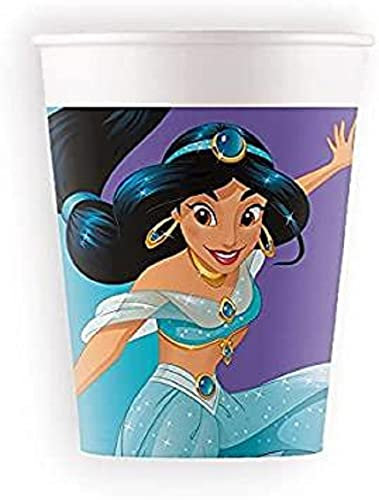 Procos 93466 - Party-Becher Princess Dreaming, max. Füllmenge 200 ml, 8 Stück, Einwegbecher aus Papier, Kindergeburtstag, Party-Geschirr, FSC® Mix