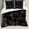 ABAKUHAUS Physik Bettbezug Set für Einzelbetten, Mechanische Formel skizziertes, Milbensicher Allergiker geeignet mit Kissenbezug, 200 cm x 200 cm - 80 x 80 cm, Charcoal Grau Weiß