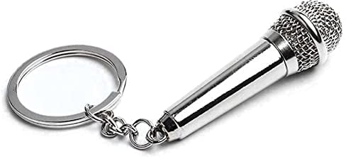 ARFUKA Keyring Microphone Pendant Keychain Creative Gift Key Chain for Music Lover Gift, Bag Charm, Fashion Accessory