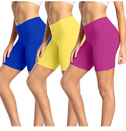 wirarpa Ladies Safety Boxer Shorts Cotton Anti Chafing Underwear 3 Pack Women's Boy Shorts Leggings for Under Dresses Multicolored Size S