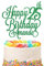 Personalised Happy Birthday Glitter Cake Topper Customised with Any Name & Any Age Party Cake Decoration for 1st 10th 13th 16th 18th 20th 21st 30th 40th 50th 60th 70th 80th (Green)