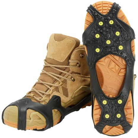 ICETRAX Pro Tungsten Grip Winter Ice Cleats für Schuhe und Stiefel - Schnee- und Eisgriffe, StayON Toe, reflektierende Ferse