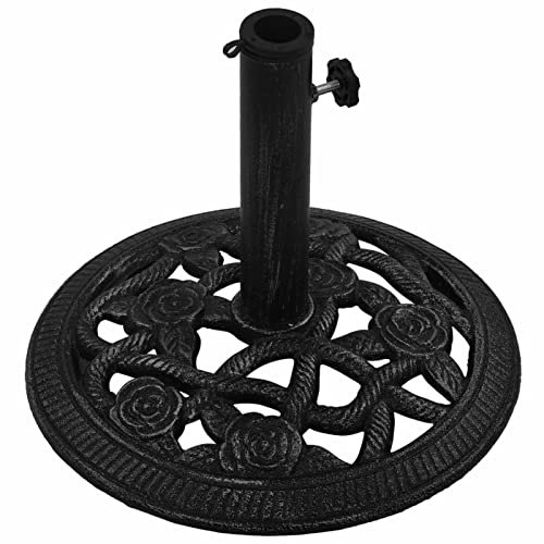 Goliraya Sonnenschirmständer Schirmständer Sonnenschirmfuß Schirmhalter Sonnenschirmhalter Sonnenschirm Ständer Schwarz 40 x 32 cm (Durchmesser x H) Gusseisen
