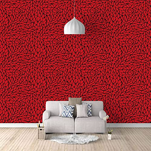 Papier Peint Photo 3D Géométrie Irrégulière Rouge Papier Peint Salon Chambre Bureau Couloir Décoration Peintures Murales Décoration Murale Moderne - Affiches Murales Peel And Stick 140 x 70 cm (LxH)