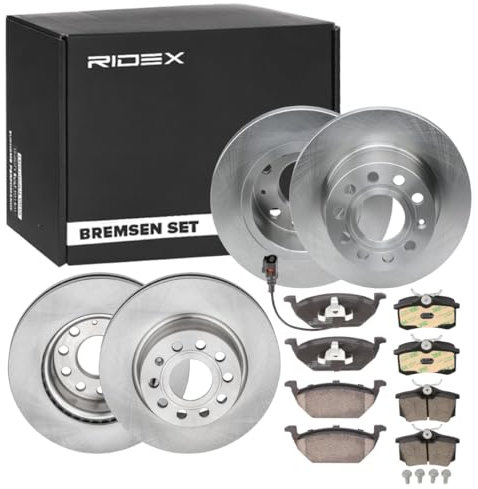 RIDEX 3405B0324 Bremsenset Hinten Vorne Belüftet 253 280mm - Bremsen Set mit Bremsscheiben und Bremsbeläge Satz