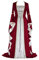 COSCOOL Women's Retro Medieval Dress with Trumpet Sleeves, Medieval Victorian Queen Dresses Renaissance Gothic Maxi Dress Carnival Halloween Party Princess Costume Red XL
