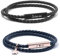 TMT Personalisierte Partner Armbänder mit Gravur | Roségold Silber Schwarz Blau | Lederarmband Herren Damen | Pärchen Armband mit Namen | Partner Geschenke Valentinstag Geschenk für sie