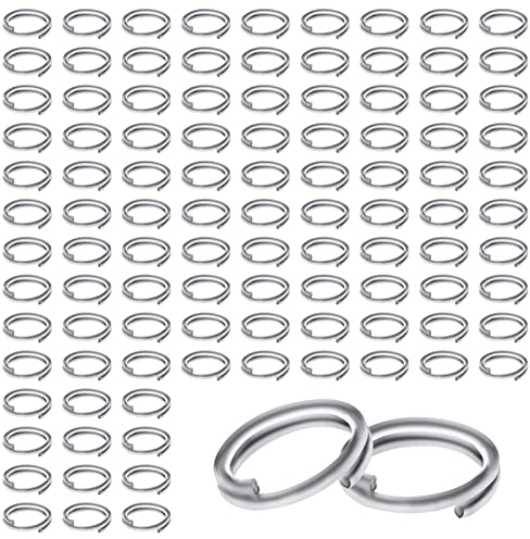 TOAOB 500 Stück 6mm Schlüsselringe Spaltringe Metall Offene Biegeringe Runde Flache Schlüsselring Silber Sprungring Set Doppelring Biegeringe für Schlüssel Haustier Tag Art Craft Making