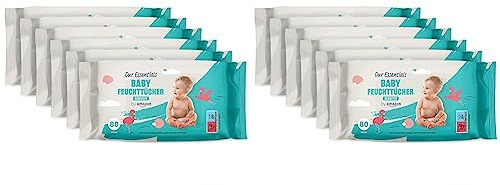 by Amazon Baby Feuchttücher Sensitiv, Aloe Vera, 480 Stück (12 packungen mit 80)