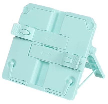 Leseständer Kinder 20cm Rechteckig Faltbar Buchständer Kunststoff Tragbar Runde Kanten Kratzfest Buchstützen Desktop Bücherregal für Schule, Bibliothek, Zuhause(Blau)