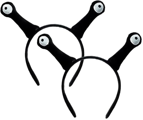 Wedhapy Schneckenstirnband Schneckenantennen Stirnband 2pcs Süßes lustiges Schneckenkostüm weiche Plüschschuiten Kostüm Elastic Cartoon Tier Ohren Stirnband für Erwachsene Kinder Schwarz
