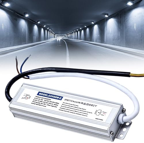 Aicharynic LED Trafo 24V 60W 2.5A, Wasserdicht IP67, LED Treiber, Niedervolttrafo für Innen- und Außenbereich
