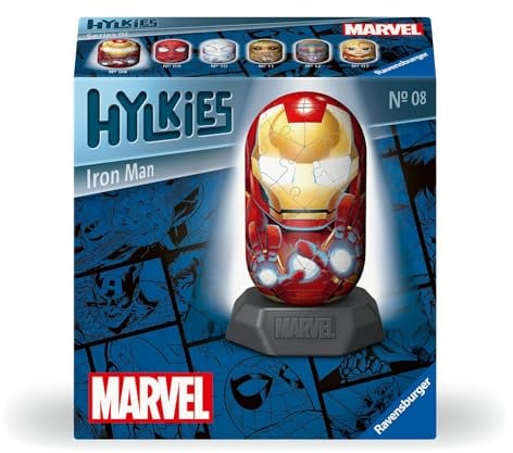 Ravensburger Marvel Hylkies Figures Iron Man - Collectable Toys and Gifts for Kids Age 6+, 3D Jigsaw Puzzles - The Avengers