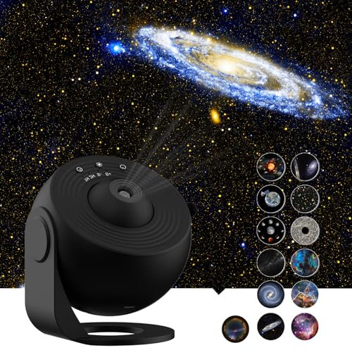 Star Projector - 360 Galaxy Night Light with 4K Replaceable Discs for Kids & Adults