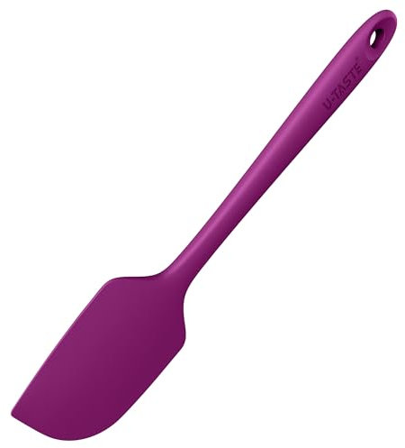 U-Taste 29cm Großer Silikon Spatel: 250℃ Hitzebeständiger Antihaft Flexibler Nahtloser Teigschaber, Backen Kochen Silikon Küchenutensilien mit Nylonkern zum Mischen Rühren Schaben (Lila)
