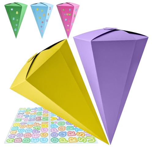 NHTJTHE 5pcs Geschwister Schultüte 30cm, Faltbare Zuckertüte für die Einschulung zum Schulanfang, Geschenkverpackung für Schulanfänger