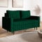 MOTIVENA Leo 2 Sitzer Sofa mit Schlaffunktion, Schlafsofa 160 cm Breit, Sofa 2 Sitzer, 2er Sofa, Sofa Klein, Keine Couch, Schlafsofa 2 Sitzer, Taschenfederkern (H3), Samt Sofa Grün
