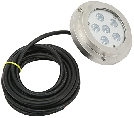 FOLOSAFENAR Marine-Unterwasserlicht, 12 V 24 VDC, Helles Licht, LED-Unterwasserlicht, 316 Edelstahl, Verschiedene Beleuchtungsfarben, 9,9 Cm, für Motorboote
