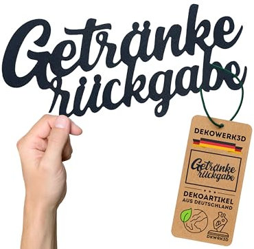 Getränkerückgabe Tür Schild - WC Schild - Toilette Türschild - Toilettenschild - Männer & Frauen - Bad Deko Aufkleber - Badezimmer Dekoration - Getränke Rückgabe Wandsticker aus Kunststoff (M)