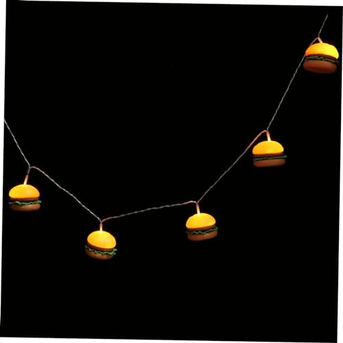 Zerodeko LED Hamburger Lichterkette 10 Leds aus Kunststoff, 1 Satz | Dekorativ für Kinderzimmer und Shop, Batterien nicht Enthalten, Gemütliche Stimmung