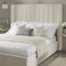 YB INTERIORS LTD 5FT King Size Sleigh Bed Frame in Plush Velvet Fabric - Cream Liner With Wingback 125 cm High Headboard (Without Mattress or Storage)