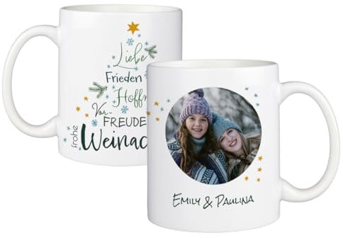 ORWO Weihnachtstassen | 300 ml Keramiktasse personalisiert für Weihnachten | Fototasse mit festlichem Design gestalten: handgemacht in Deutschland | spülmaschinenfest und langlebig (Weihnachtsbaum)