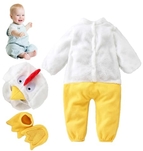 Lnhgh Baby Chicken Outfit, disfraz de gallo para bebé | Juego de zapatos de disfraz de sombrero para animales de peluche de manga larga - Payaso fuzzy, dibujos animados para cosplay de Navidad de