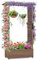 COSTWAY Garden Planter with Trellis, Hanging Roof and Drainage Holes, Weather-Resistant Wooden Raised Bed for Vine Climbing Plants, Outdoor Trough Container Grow Box Flower Pot (Coffee, 110x44x180cm)
