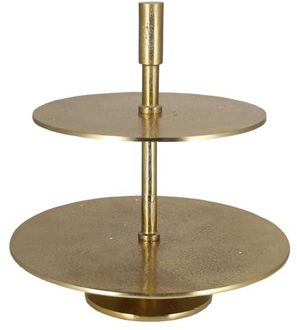 VOSTEEN 1x Metalletagere 32x30 cm Gold - Küchenaufbewahrung elegant und hochwertig verarbeitet - Etagere für Raclette Serviergeschirr