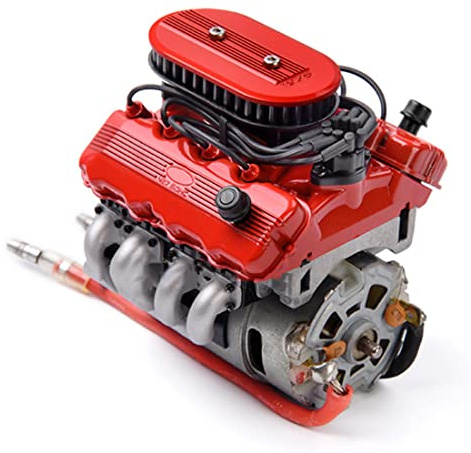 ENGINEMECH GRC F76 V8 Motor Modell Bausatz aus Metall DIY Set mit dualem 13 000 RPM Lüfter, Kühlkörper & Motorhaube für 36 mm RC-Motor,STEM-Bildungs-Spielzeug-Set 1 : 10