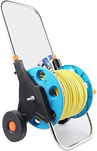KAnduo enrollador de Manguera Carrete portamangueras, Soporte portátil for mangueras de jardín con Ruedas, Carrito portamangueras for riego