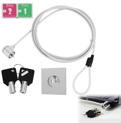 Cavo di Sicurezza Antifurto in Acciaio con Lucchetto a Chiave per PC, Notebook, Smartphone e Tablet, Serratura per Computer Portatile, Compatibile con Dispositivi Elettronici Universali