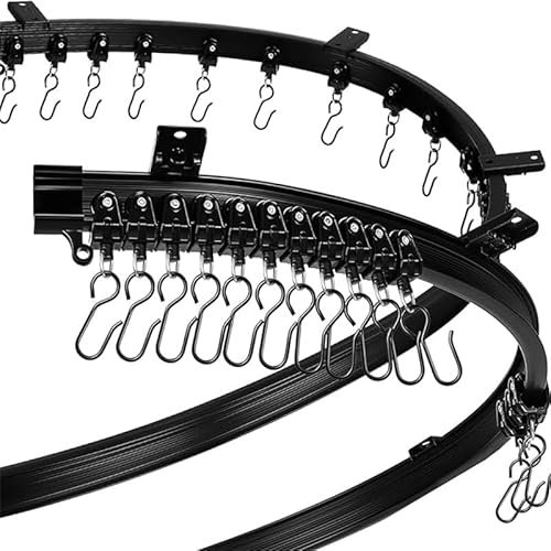 Gardinenschiene,Flexible Gardinenschiene Flexible, biegsame Vorhangschiene, Decken- und Wandmontage, schwarz, gebogen, strapazierfähig, Schiebevorhangschienensystem for Wohnmobile, Raumteiler(4 meters