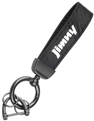 ztpato Auto Schlüsselanhänger,Für Suzuki Jimny JIMNY Auto Kohlefaser Geschenke Schlüsselring Zubehör Schlüsselanhänger Autoschlüsselbund Ersat,Black