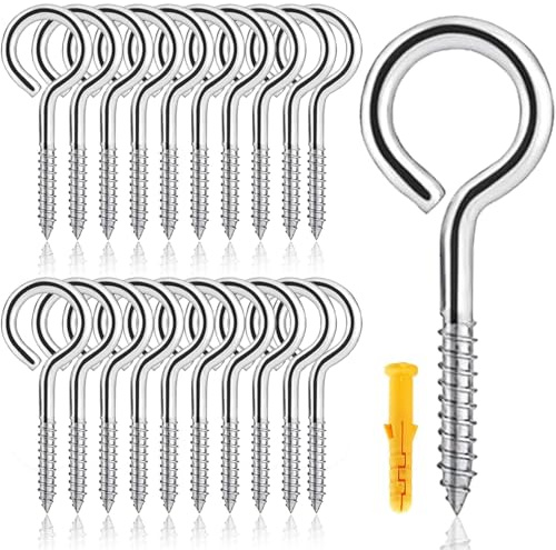 Flomiara Viti a occhiello in acciaio inox 304, 20 pezzi, con occhielli a vite M3-40 mm