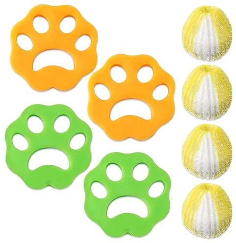 Luxorium Quita Pelos Mascota Atrapa Pelos Lavadora, 8 Bolas de Lavado Reutilizables para Eliminar Pelo de Gato y Mascotas