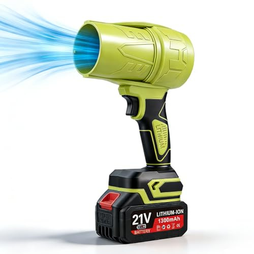 Turbo Gebläse, 600G 35000 U/Min Mini Akku Laubbläser Mit 1300mah Akku Und Ladegerät, Tragbarer Elektrische Staubgebläse LuftbläSer Schneefräse Handgebläse Turbo Fan Auto Trockner Gebläse