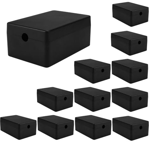AMONENZ 12 Stück Abzweigkasten, 60 × 40 × 25 mm Klemmdose Aufputz | Abzweigdose Klein, Schwarz Anschlussdose Wasserdicht, ABS-Material, für Innen- und Außenbereich