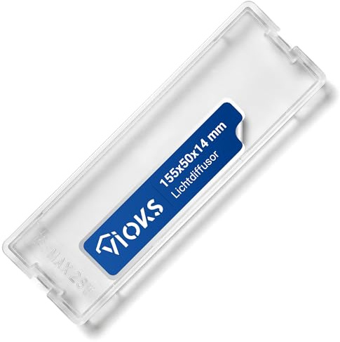 VIOKS Difusor de luz para campana extractora de repuesto para KE0001537 | Protector de luz para luces de 155 x 50 mm, para campana extractora Aspes Edesa Fagor