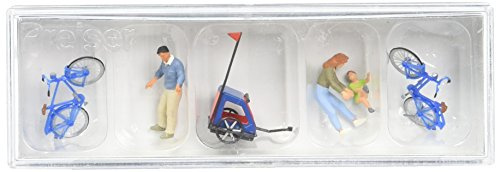 Preiser 1/87 th – pr10635 – Modelleisenbahnen – Familie Sich Vorbereitung zu tun des Fahrrad