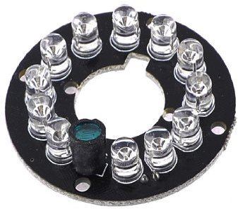 sourcing map CCTV CCD Camera 12 LED Lamp IR Infrared Board Plate