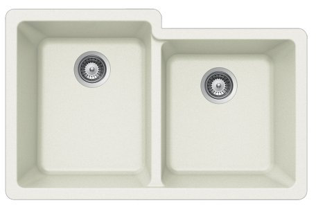 Houzer 33 Granite Composite Undermount 60/40 Double Bowl Kitchen Sink