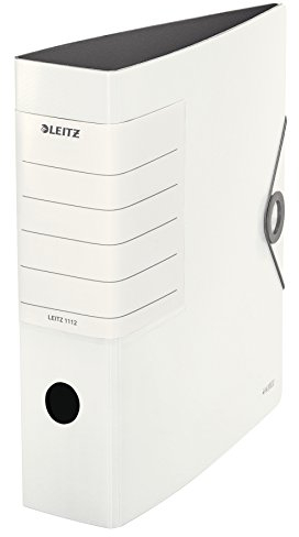 Leitz Qualitäts-Ordner 180° Solid, A4, Weiß, 8,2 cm Rückenbreite, Gummibandverschluss, Robustes Polyfoam, extra breites, austauschbares Rückenschild, 11120001