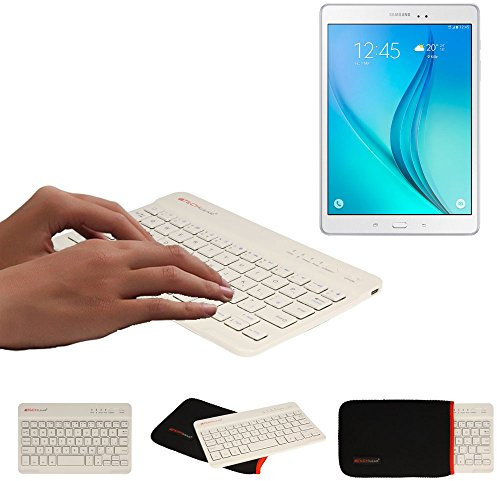 TECHGEAR [Active Strike (S) Slim Line Bluetooth Wireless UK Qwerty Keyboard With Carry Case for Samsung Tab S6 Lite 10.4, Tab A 10.5, Tab S6 10.5, Tab A 10.1 2019, Tab S5e, Tab S4 S3 S2 etc. - White