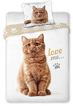 Faro 2 TLG Cat Katzen Jugend Bettwäsche Baumwolle Best Friends 006 140x200, Mehrfarben, 200 x 140 cm